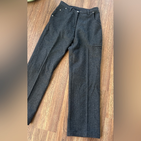 WOOLRICH High Rise Wool Straight Leg Trousers Heritage Minimalist Dress Pants 6 - Picture 5 of 14